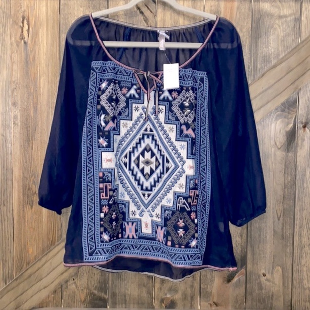 Vanity Sheer Long-Sleeve Blouse‎